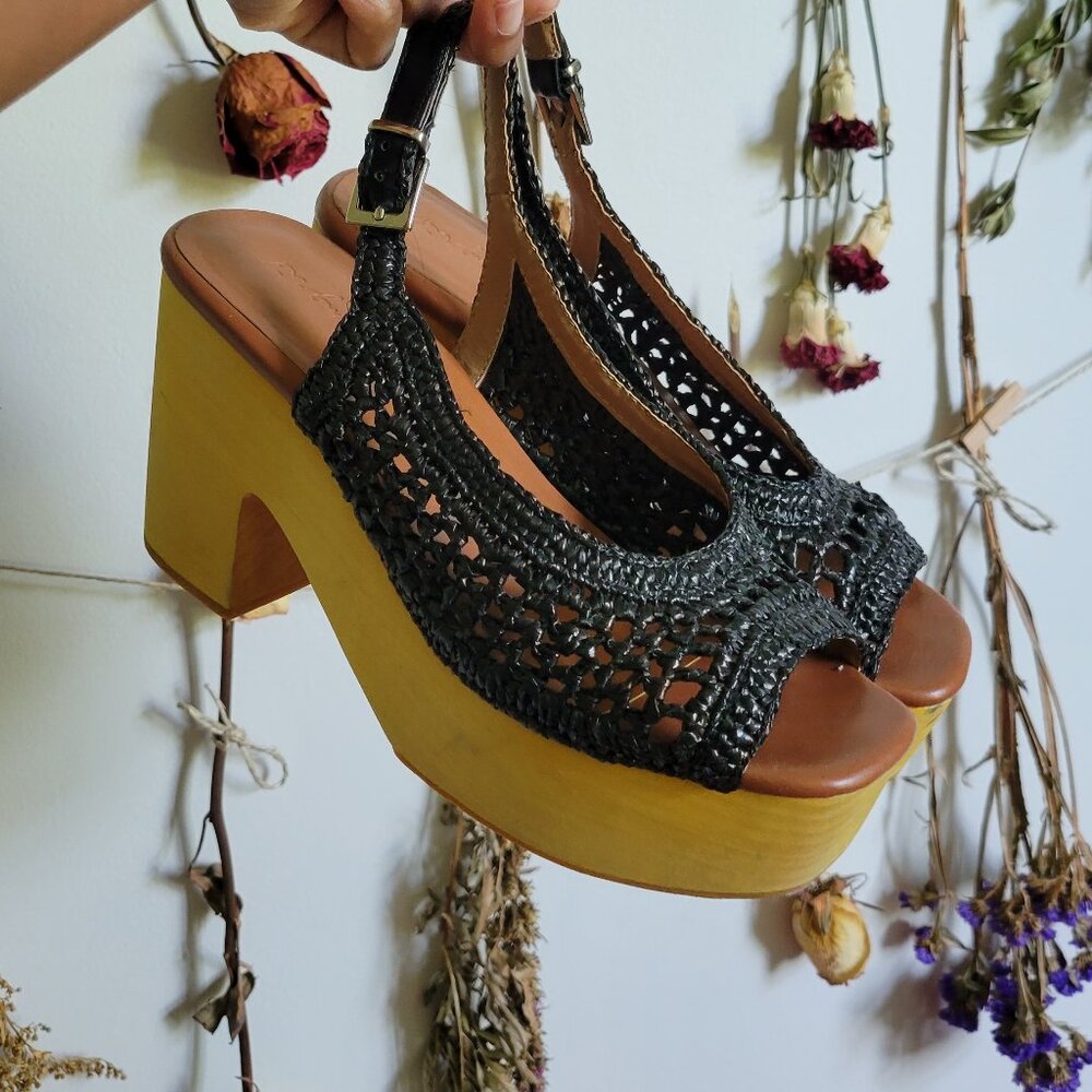 Ungrid Woven Platform Clogs